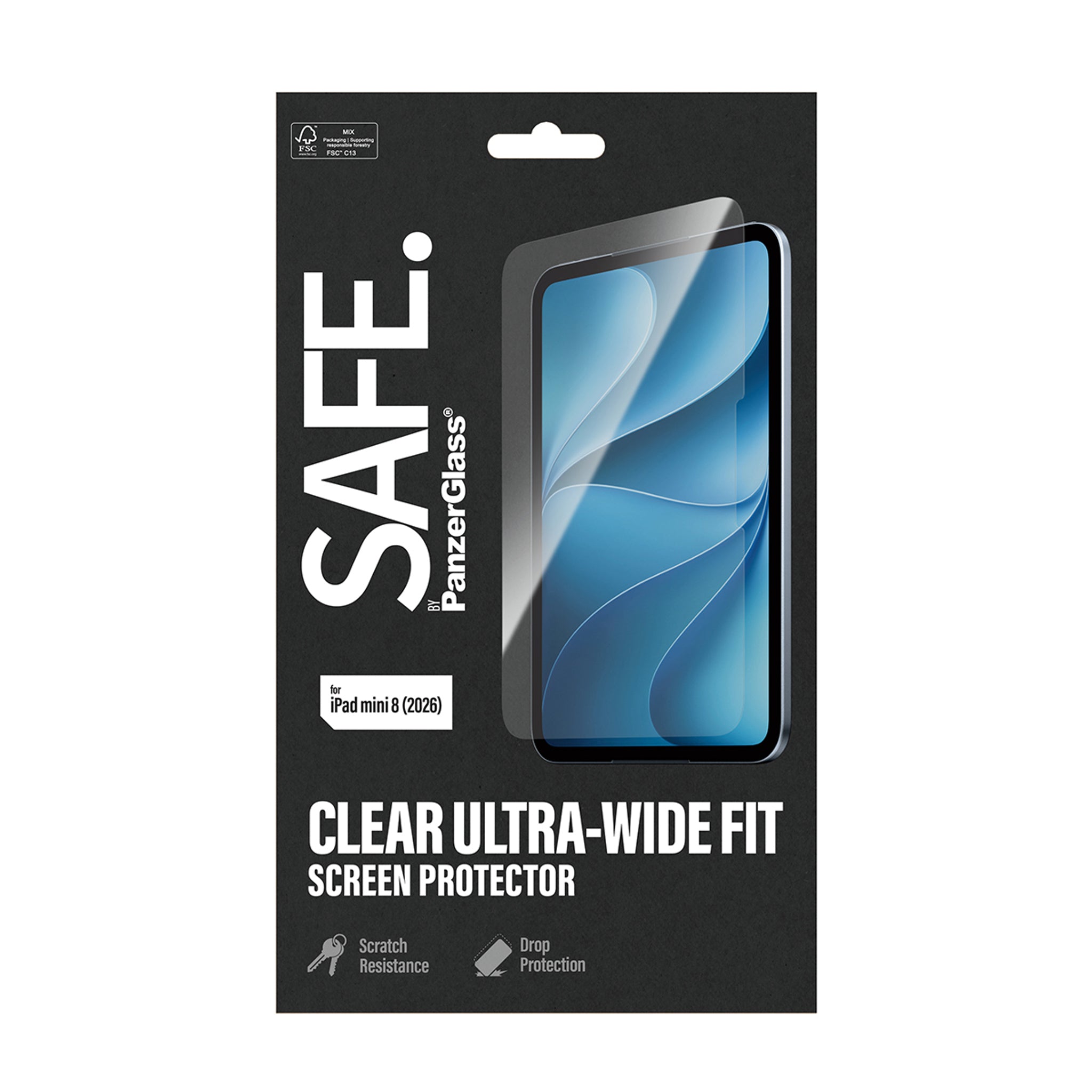 SAFE. by PanzerGlass® Skærmbeskyttelse iPad Mini 8 (2026) | Ultra-Wide Fit